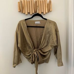 Urban outfitters silk wrap top